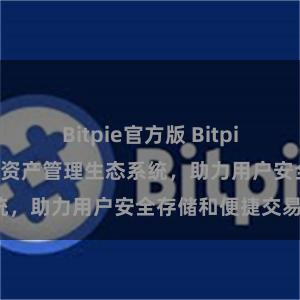 Bitpie官方版 Bitpie钱包：打造数字资产管理生态系统，助力用户安全存储和便捷交易。