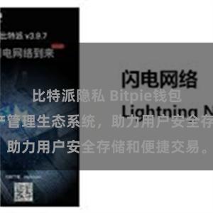 比特派隐私 Bitpie钱包：打造数字资产管理生态系统，助力用户安全存储和便捷交易。