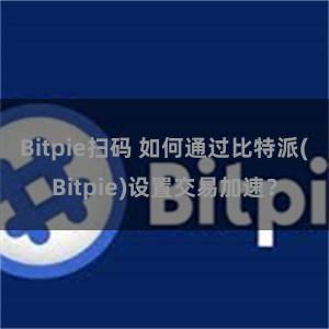 Bitpie扫码 如何通过比特派(Bitpie)设置交易加速？