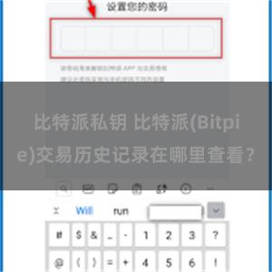 比特派私钥 比特派(Bitpie)交易历史记录在哪里查看？