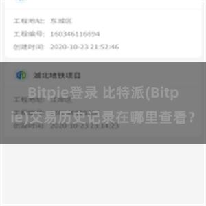 Bitpie登录 比特派(Bitpie)交易历史记录在哪里查看？