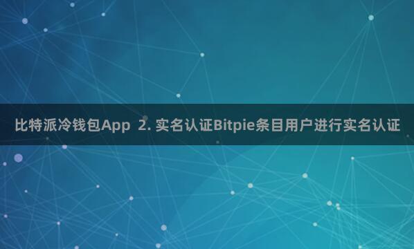 比特派冷钱包App  2. 实名认证Bitpie条目用户进行实名认证